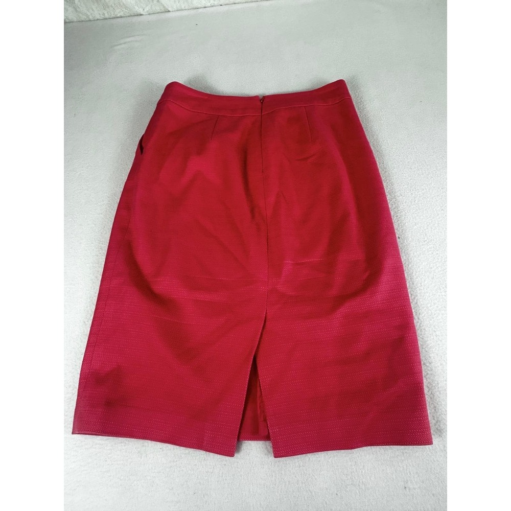 Banana Republic Pencil Skirt Women 0 Red Career Coastal CorpGore FREE SHIPPING - Picture 7 of 8